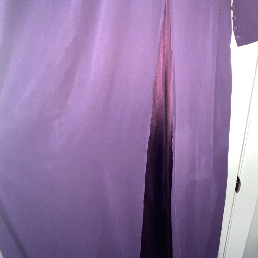 Alisastyle Purple Cottagecore‎ Maxi Dress Medium Sheer Sleeve Boho Formal Dress